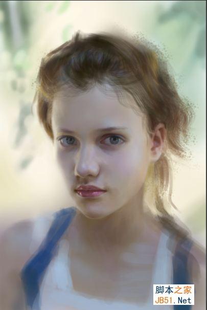 painter绘制国外少女人像插画 全福编程网