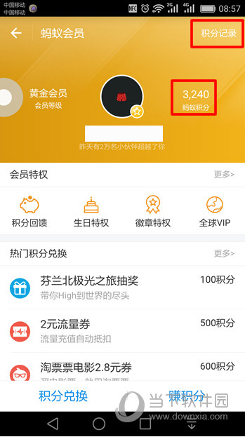 蚂蚁会员界面