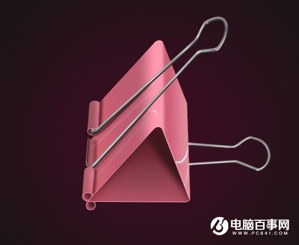 PS实例教程:Photoshop绘制一个粉红的燕尾夹教程