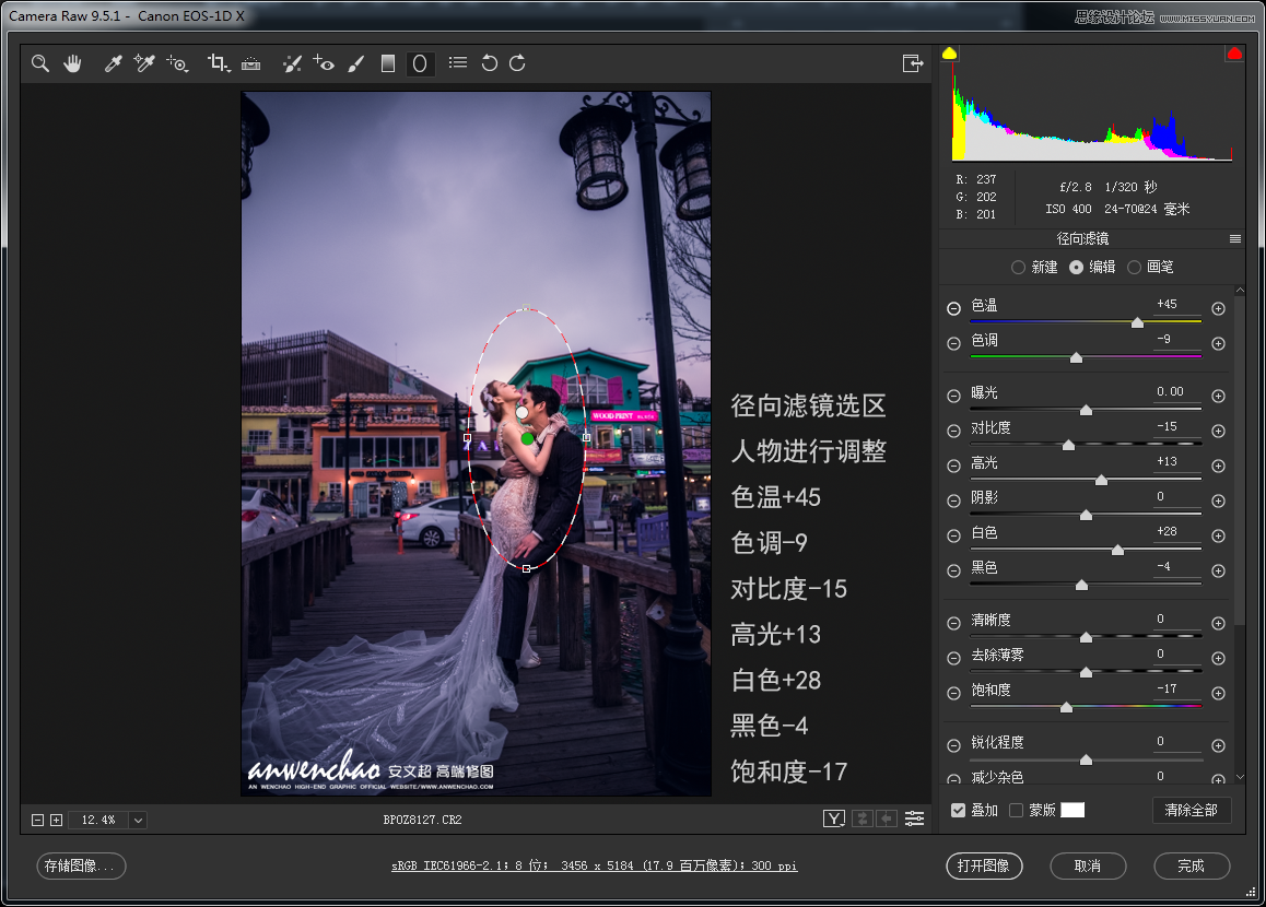 Photoshop给外景婚片添加星空夜景效果,PS教程,思缘教程网