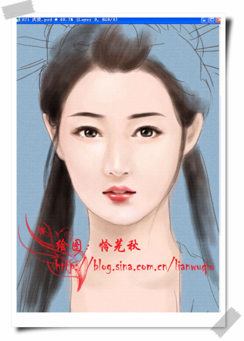 言情风美女脸部详细绘图过程 全福编程网教程