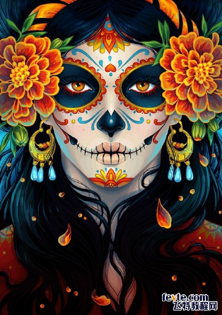 巧用Illustrator设计绘制漂亮印第安女人插画 全福编程网