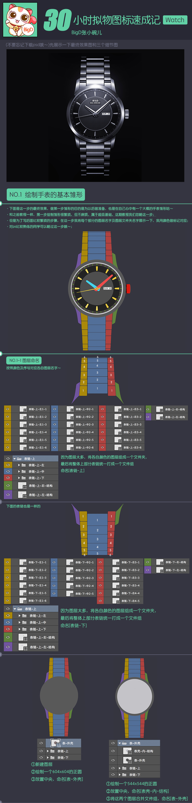 PS 30小时拟物图标速成记之写实手表篇 全福编程网