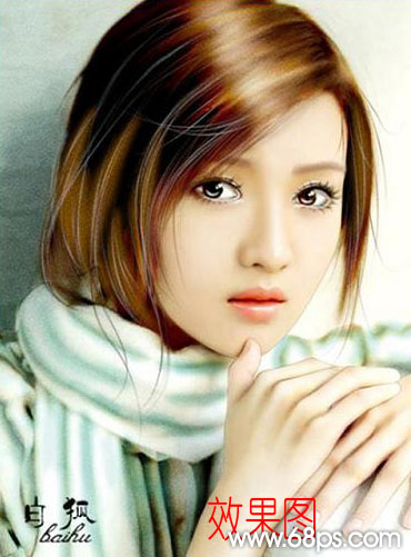 Photoshop把美女照片转柔美的仿手绘效果