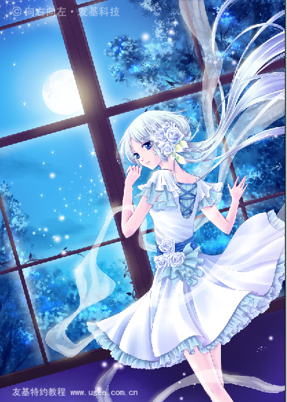 PAINTER绘制梦幻女孩插画 全福编程网网 Painter教程