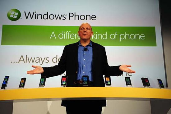 微软CEO史蒂夫&middot;鲍尔默或许未曾料到来自Android的收入是Windows Phone的3倍
