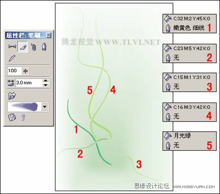 CDR绘制水彩竹子 全福编程网教程网 CDR实例教程