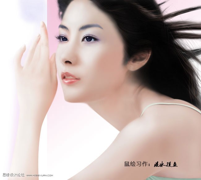 PhotoShop绘制美女陈慧琳肖像教程 全福编程网教程